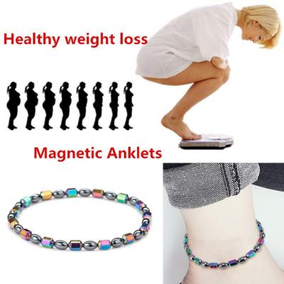 Ножный браслет с гематитовыми круглыми бусинами, эластичный браслет с желчными камнями, против усталости, магнитная терапия для женщин