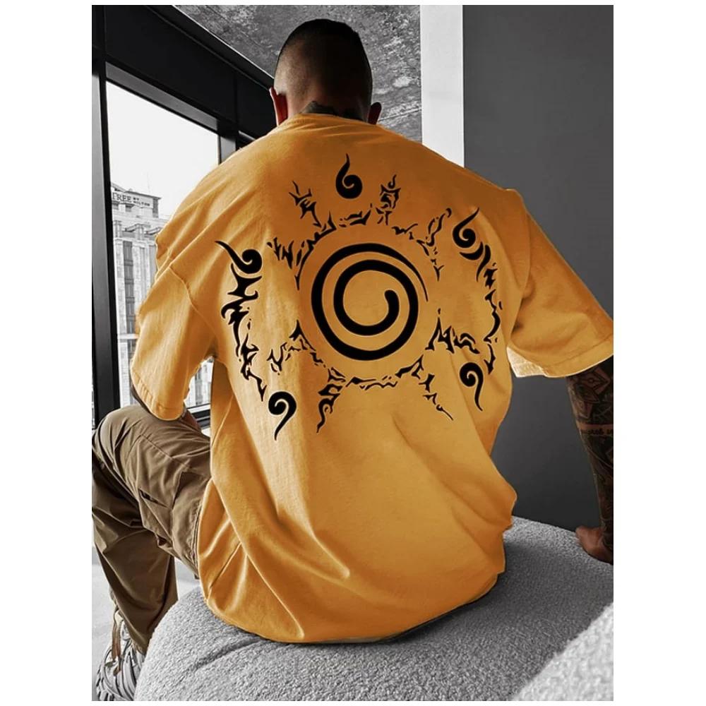 New Men's T-shirt Anime Patterns Tees Summer Simple Casual Street Short Sleeve Clothing Male Fashion Oversize Crew Neck Tops