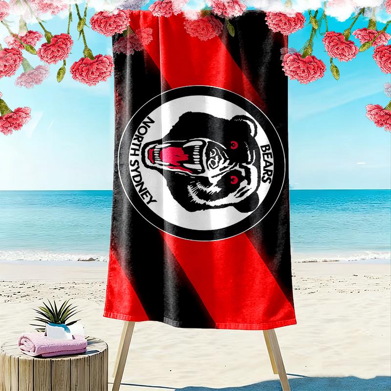 Пляжное полотенце с принтом North Sydney Bears, большое, мягкое, быстросохнущее, для пляжа, кемпинга, плавания