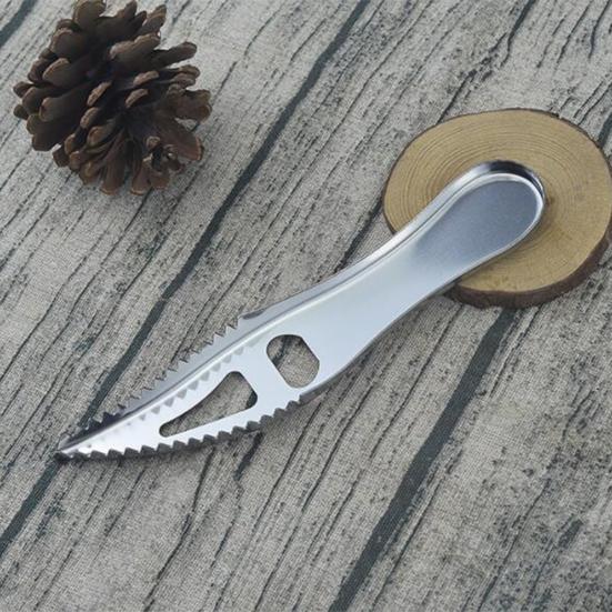 Anti-Rust Handheld Useful Double Row Sawtooth Stainless Steel Fish Scale Remover Fish Peeler