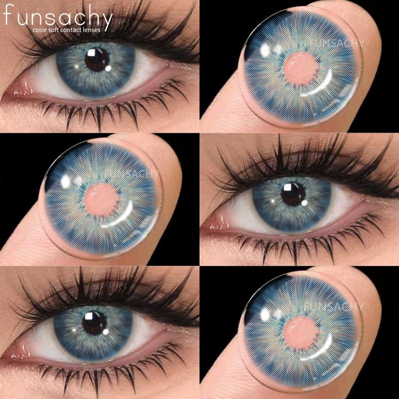 FUNSACHY 1 пара цветных контактных линз для глаз Косметика Высококачественные сине-коричневые контактные линзы Натуральные серые линзы