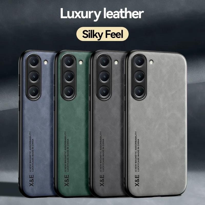 Магнитный кожаный чехол для Samsung Galaxy S23 S26 S24 S25 Edge S25 FE Plus Ultra S24FE S23FE 5G Ударопрочный силиконовый чехол