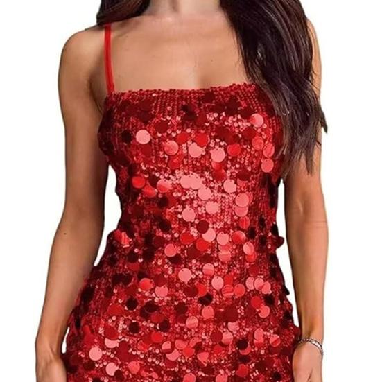 Сексуальное облегающее мини-платье с пайетками для женщин, блестящее вечернее платье на тонких бретельках, без рукавов, с открытой спиной, блестящее клубное вечернее платье