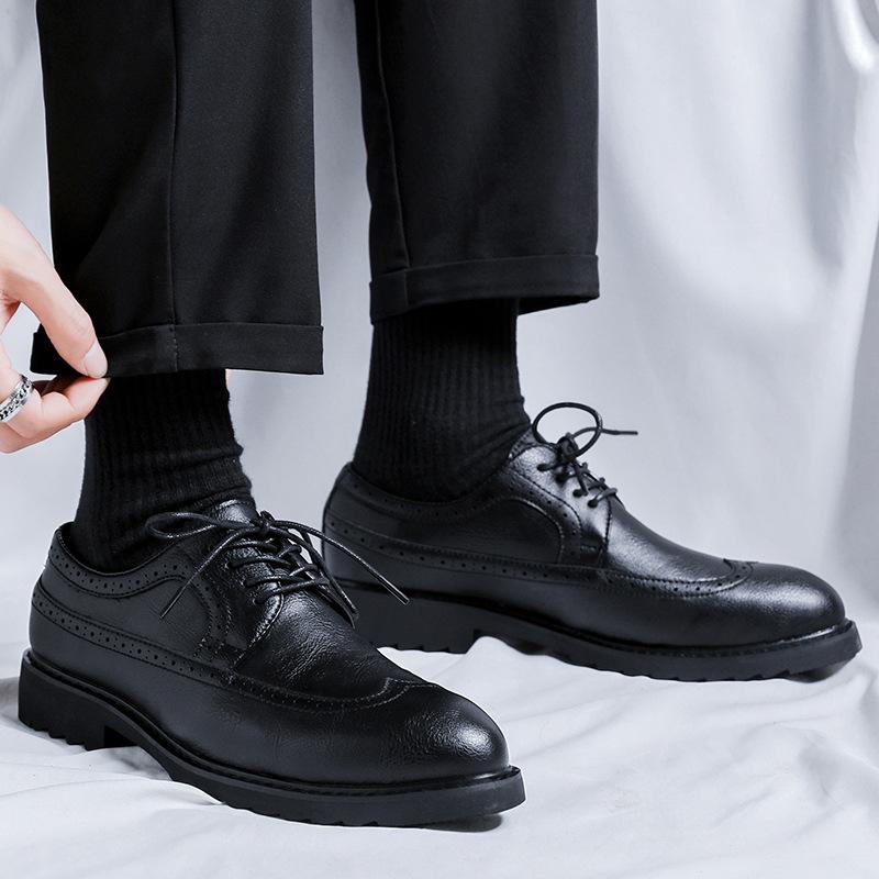 Осенние кожаные туфли мужские Brock британские корейские версии повседневные деловые мужские туфли для костюма свадебные туфли 1983-R