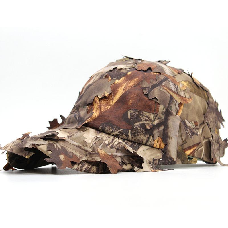 Military Fan Hunting Camouflage Hat Men'S Summer Outdoor Visor Field Jungle Leaf Bionic Camouflage Baseball Cap