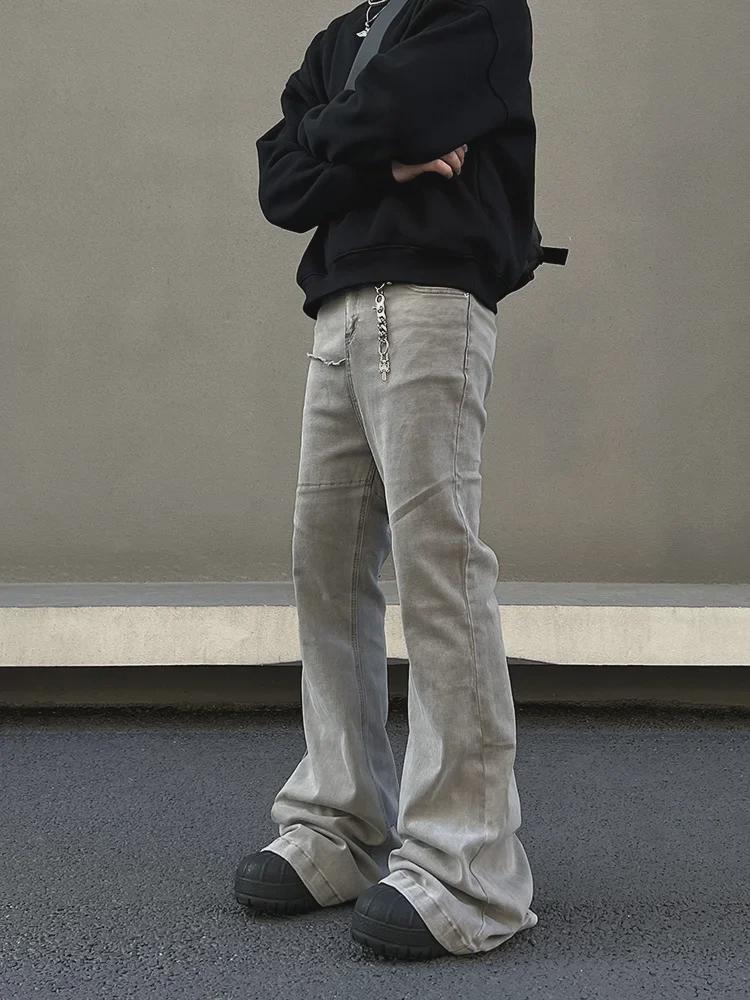 Мужские серые джинсы High Street Straight Flared Slim Fit 2023 года