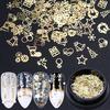 Nail Decoration Accessories 3D Gold Sequins Box Mix Design Ring Bell Elk Snowflake Metal Flakes