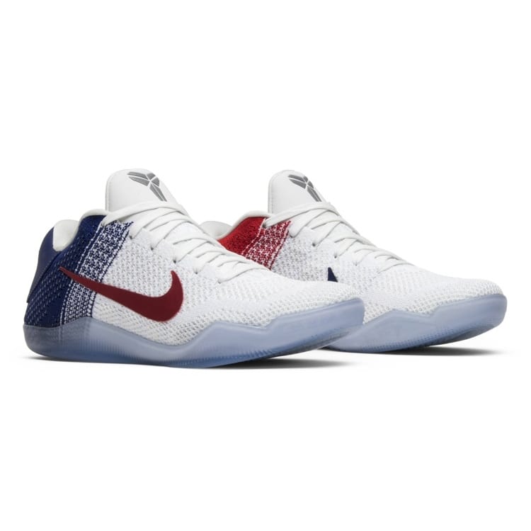Nike Kobe 11 Elite Low USA Kobe 11 Dream Team, Команда США Низкие Баскетбольные Кроссовки Мужские Белый Синий 822675-184