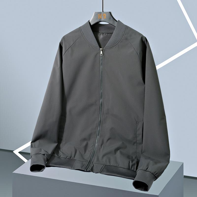 Jacket Men's Stand Up Collar Casual Versatile Loose Fashion Men's Jacket Solid Color Baseball Suit Men