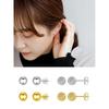 [ChicSilver] ball piercing ladies Leave it on gold k18 gold round ball earrings 3mm simple accessories