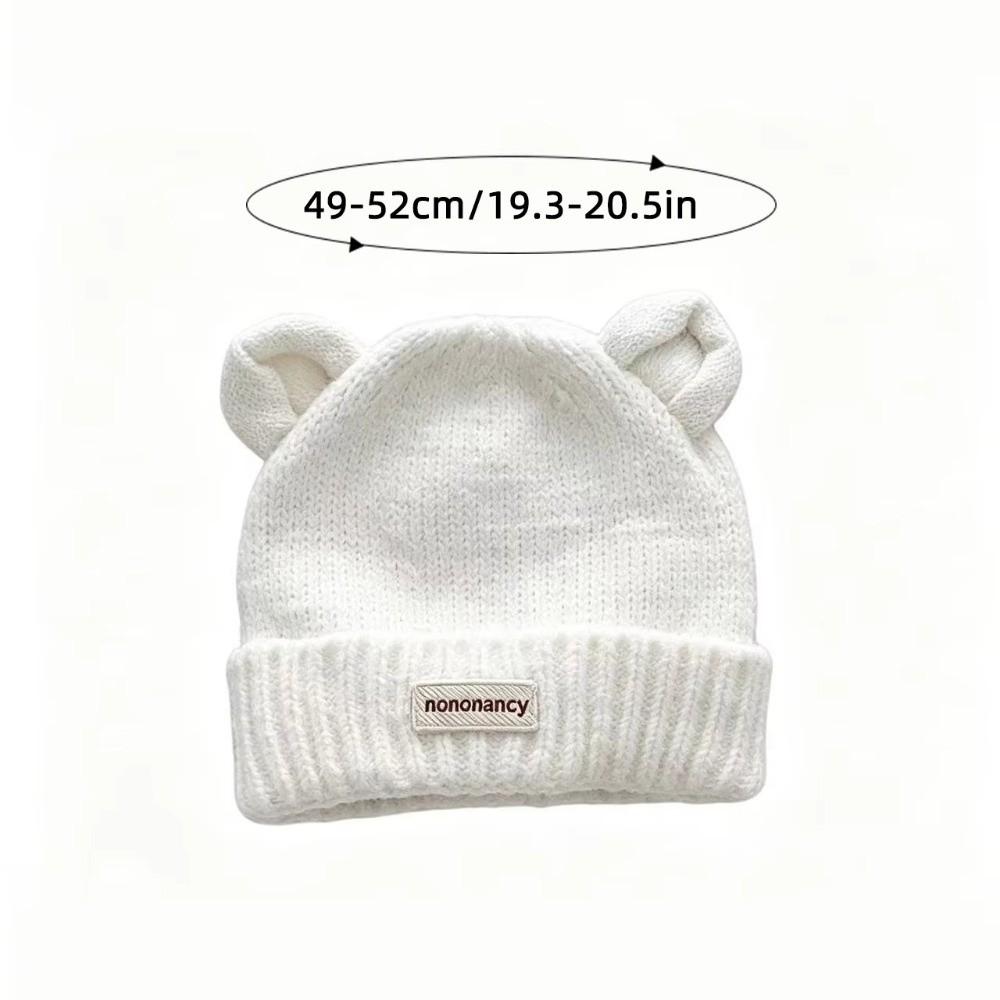 Solid Color Bear Ear Baby Hat Warm Cartoon Baby Cap New Infant Knit Beanie Winter