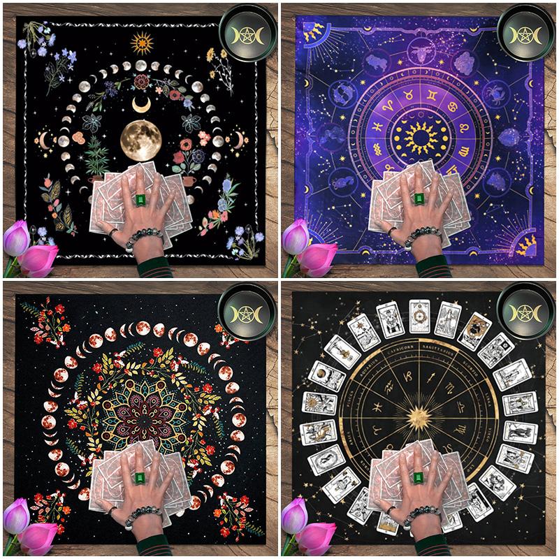 1 шт. Скатерть с картами Таро, 12 знаков зодиака, карточная игра, гадания, коврик для настольной игры, скатерть, украшение для дома