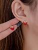Изящные серьги-гвоздики с красной клубникой Легкая роскошь Сладкие