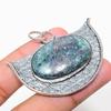 RubyFuchsite Gemstone Handmade 925 Sterling Silver Jewelry Pendant 1.77" W2B54