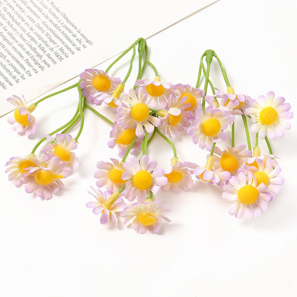 10pcs Artificial Flowers White Beauty Silk Chrysanthemum Simulation Daisy Fake Flowers Decoration For Home Garden Office Decors