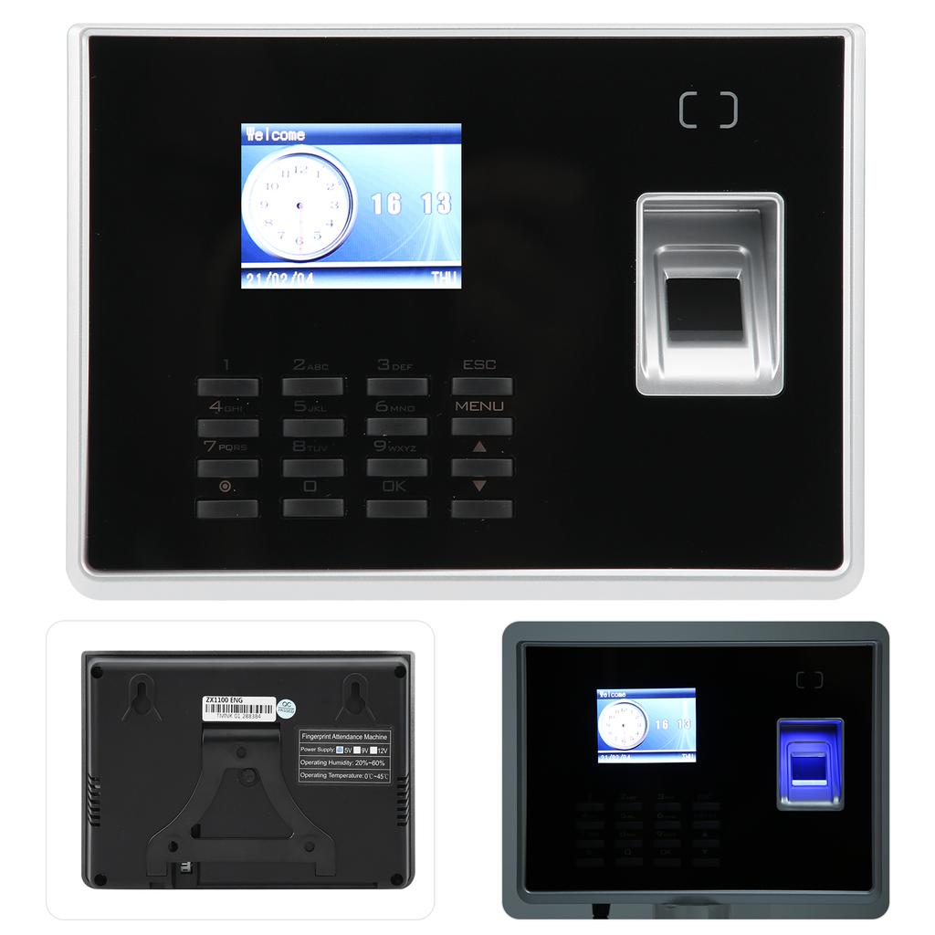 Машина для регистрации посещаемости по отпечаткам пальцев и паролю, цветной экран TFT 2,4 дюйма, регистратор для регистрации сотрудников
