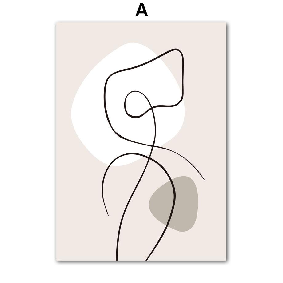 Линия любви нарисовала тело, лицо, современное настенное искусство, холст, живопись, абстрактные постеры на скандинавскую тему и принты, настенные панно для декора гостиной