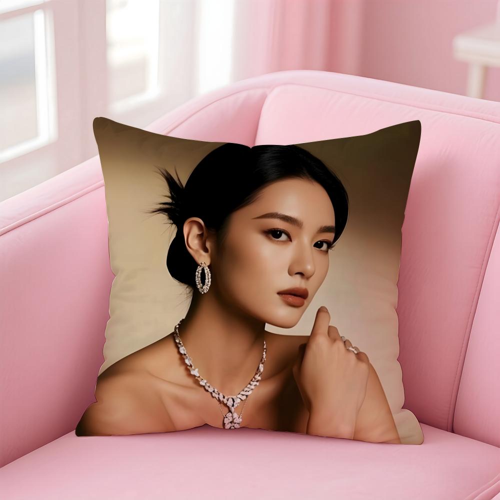 Fashion and elegant Chinese actress NNi Ni Cushion Cover Pillow Case Soft Friendly Fabric Concealed Zipper