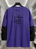 Men's Contrast Sleeve Design Long Sleeve T‑Shirt, Breathable Quick Dry Tops, Regular Fit for Weekend Trip Outdoor Stroll Daily Errands Wear