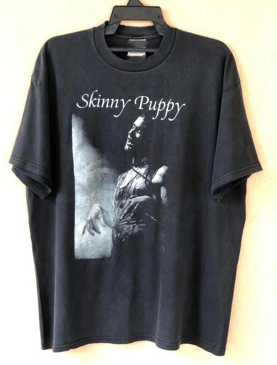 Skinny Puppy Рок Индастриал Потертая Футболка Полный Размер S-5XL Унисекс Футболка