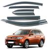Дефлекторы боковых окон (ветровики) Mitsubishi Outlander 13-18 с хромированной полосой, Защита от дождя, Утолщенная защита