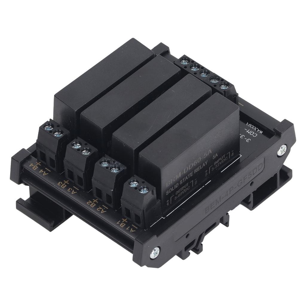 4P Модуль реле постоянного тока DIN-рейка Твердотельное реле Общий отрицательный терминал Вход 3-32В Нагрузка 5-8А 5-60В