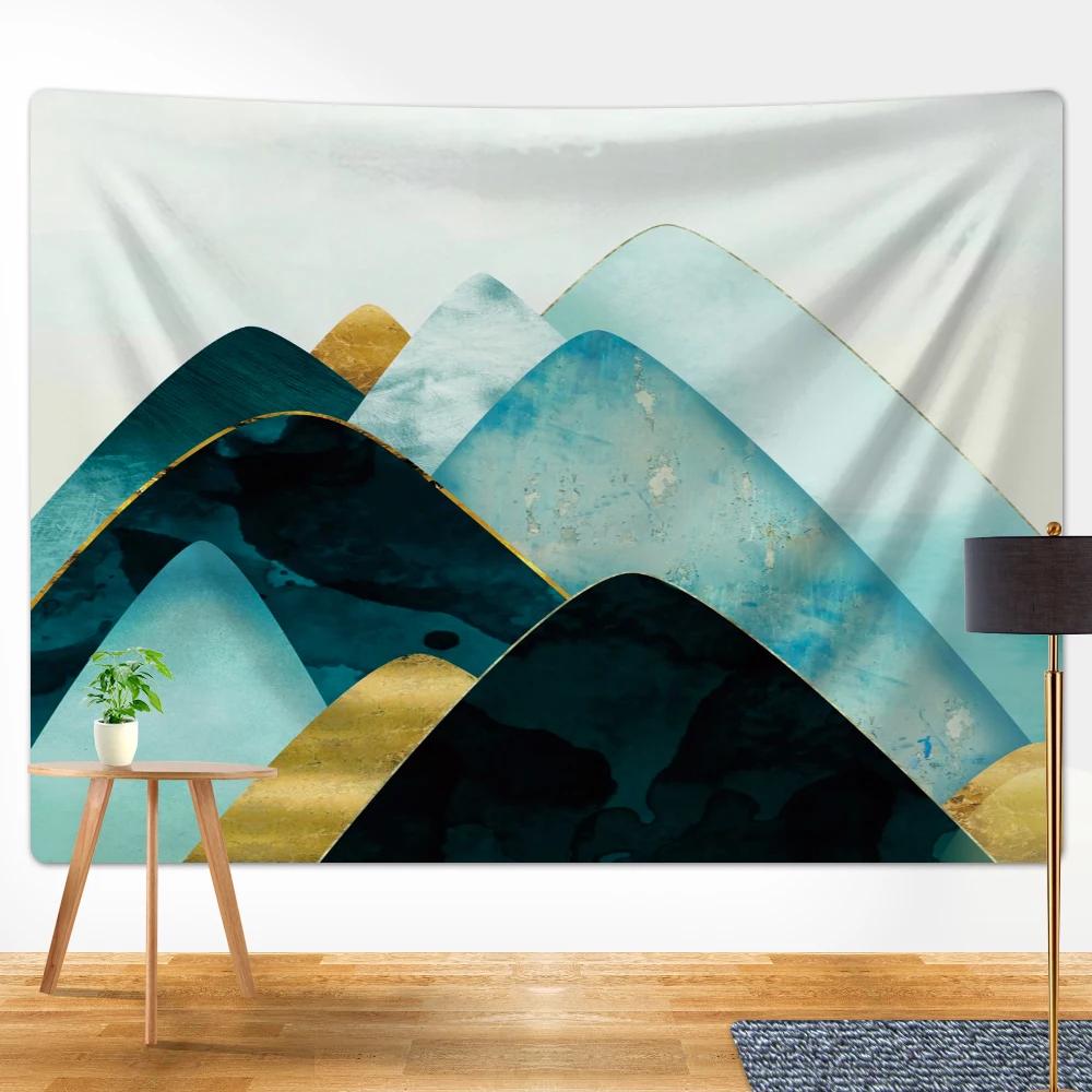 Nordic Mountain абстрактный настенный домашний гобелен психоделическая сцена фоновая ткань