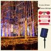LED Solar Waterproof Meteor Shower String Lights for Outdoor Holiday and Tree Decoration