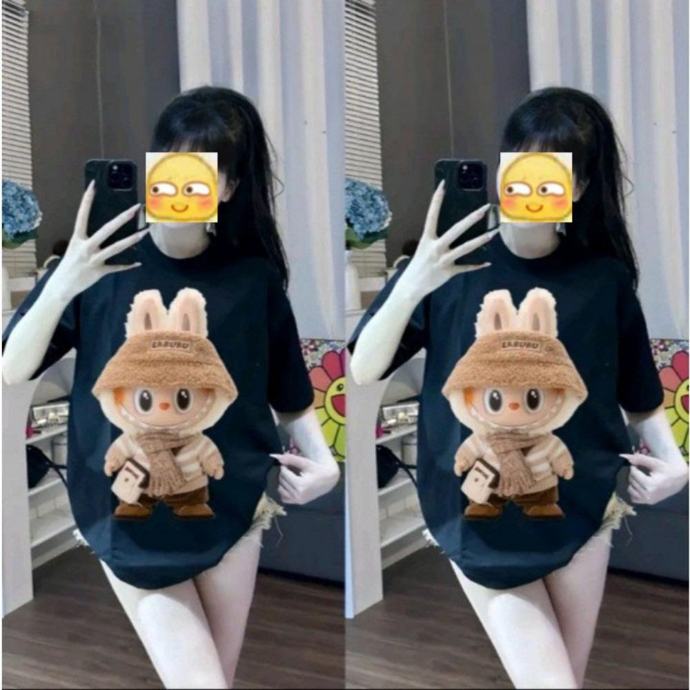 Летняя свободная футболка унисекс с короткими рукавами для мужчин/женщин LABUBU Printed Top