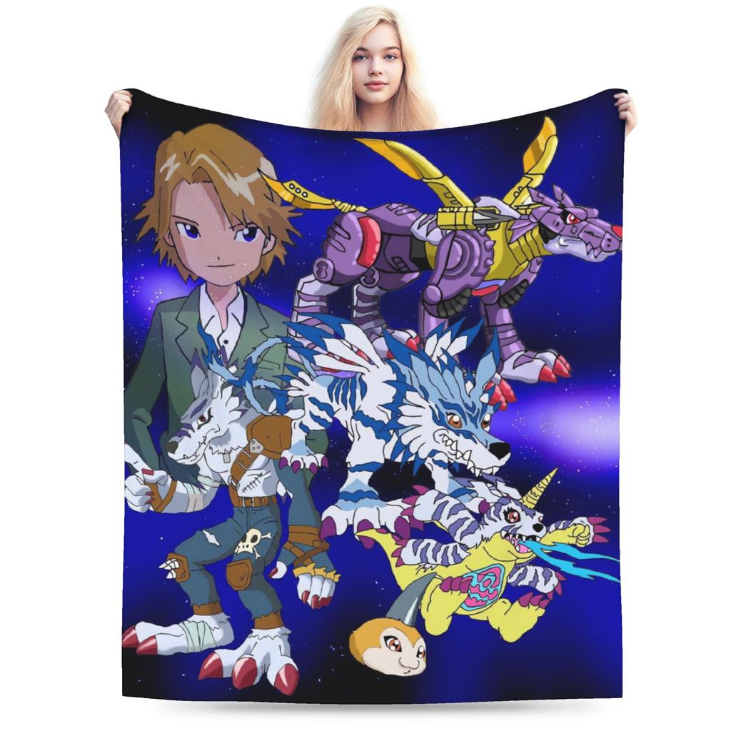 Плед Digimon Adventure Качественный Мягкий Плед Осень Ребенок Диван Кресло Диван Кровать Графический Покрывало