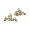 New Year Headwear Animal Hair Clip Red Rhinestone Shark Clip Zodiac Dragon Hair Claw  Daily