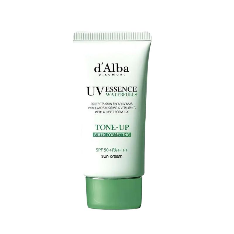 d'Alba Waterfull Green Tone-Up Sun Cream Redness Coverage Lightweight Moist Finish 50ml