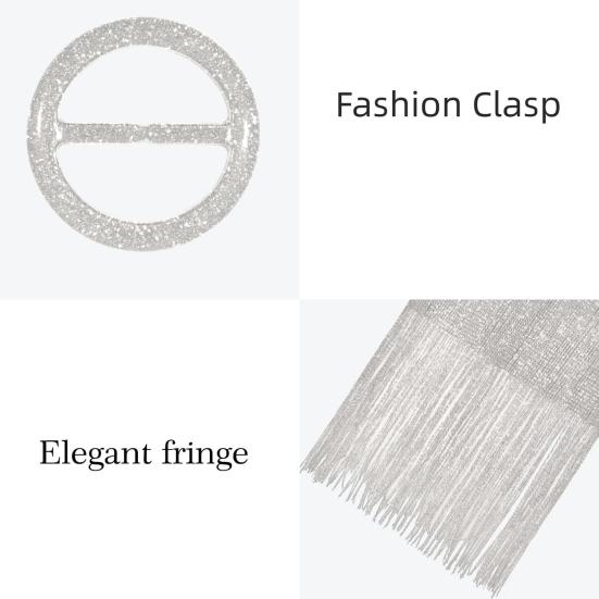 Женское платье-шаль с бахромой из кисточек и металлической нитью, вечерние платья для женщин