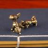 Bronze Sculpture Solid Copper Puppy Brass Ornaments Zodiac Dog Ornaments Antique Old Brass Tea Pet Small Ornaments