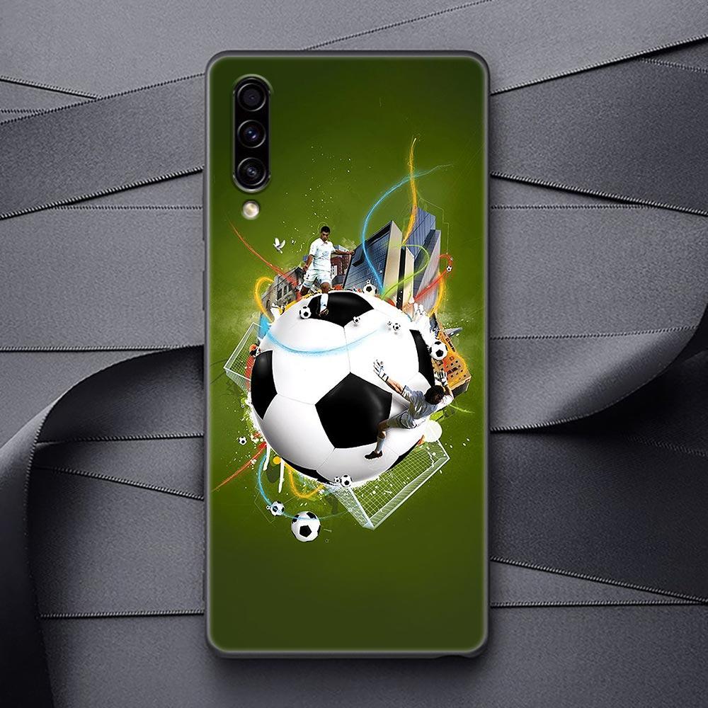 Силиконовый чехол с футбольным мячом для Samsung Galaxy A57 A56 A55 A36 A35 A37 A26 A17 A07 A50 A50s A70 A80 A7 A9 2018 Обложка Огненный футбольный мяч
