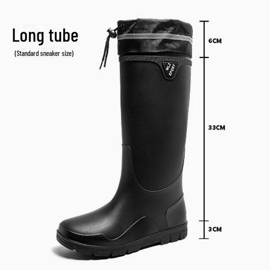 Мужские модные водонепроницаемые нескользящие резиновые дождевые сапоги в корейском стиле для рыбалки и активного отдыха