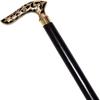 Vintage King Victorian Brass Walking Stick Cane Brass Handle with Black Wood Cane