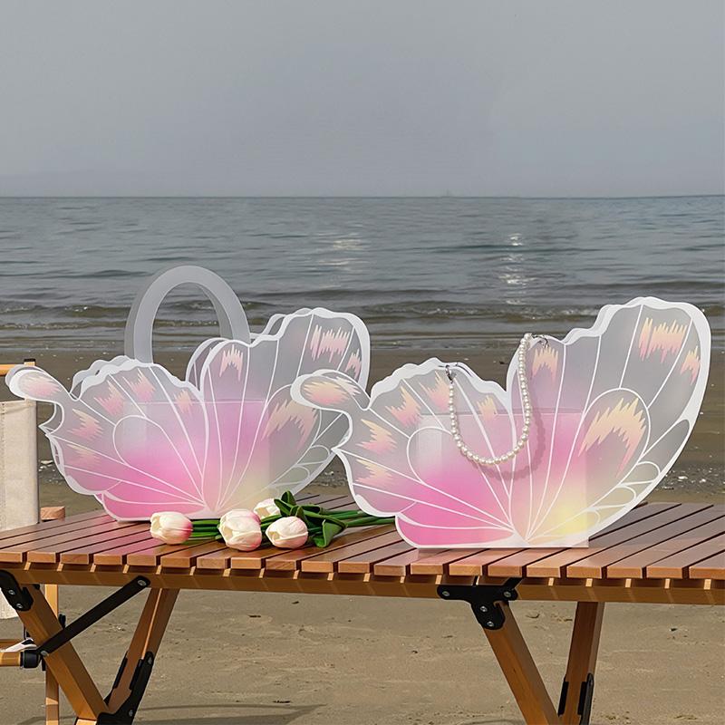 1PC Plastic DIY Dessert Storage Handbag Matte Cake Packaging Bags Packaging Material Butterfly Wings Shape Festival Party