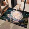Ethereal Flower Door Mat Iridescent Layered Bloom Design Large Size for Bedroom Balcony & Fantasy Gift