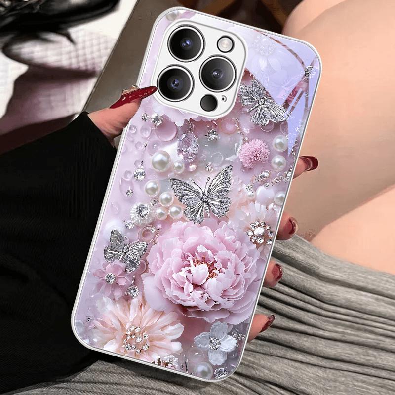 Чехол из закаленного стекла для iPhone 16e 16 Pro Max, стильные чехлы из закаленного стекла для iPhone 11 Pro 12 13 Mini 14 15 Plus, жесткий поликарбонатный чехол для телефона.