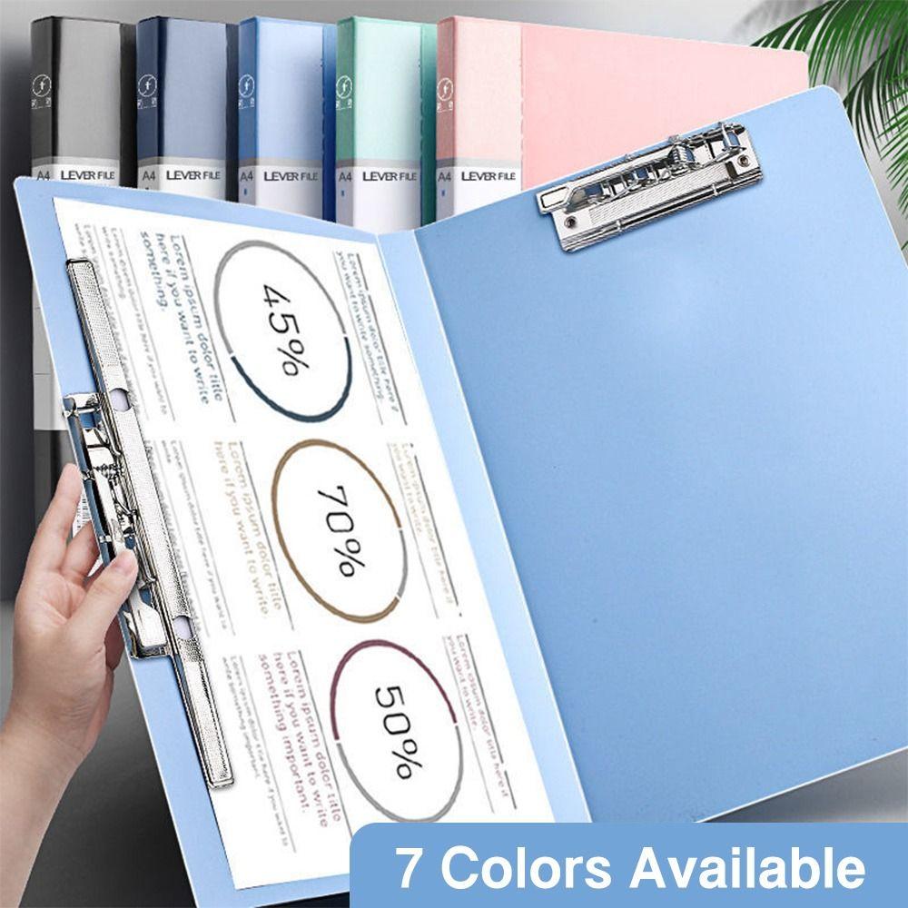 PP A4 File Folder Long Double Clips Archives Binder Creative Document Bag School Office