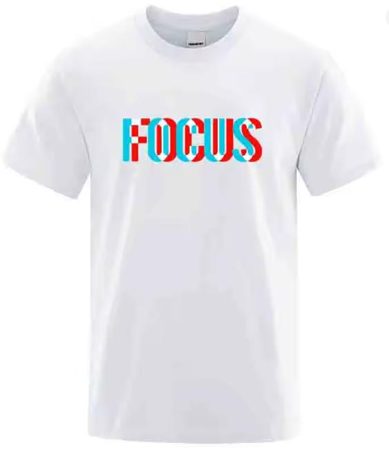 Summer Unisexs TShirt High Quality Cotton Blend Loose Focus Print Unisex Top Casual Loose ONeck Unisex Short Sleeve TShirt Male Tees