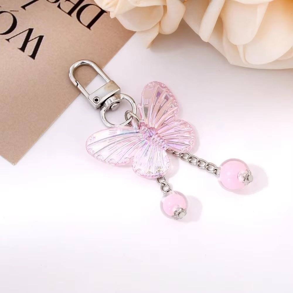 24/30Pcs Butterfly Pendant Butterfly Keychain Gift Set Tassel Pink Butterfly Keychain Wedding Gifts