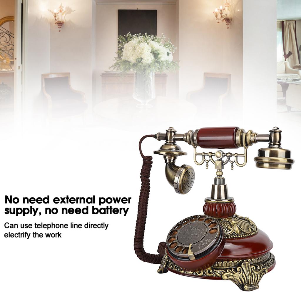 Смола поворотный циферблат европейский винтажный античный бронзовый телефон двойного назначения украшение