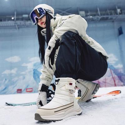 Женские и мужские зимние ботинки с толстым флисом, теплые и нескользящие, короткие ботинки