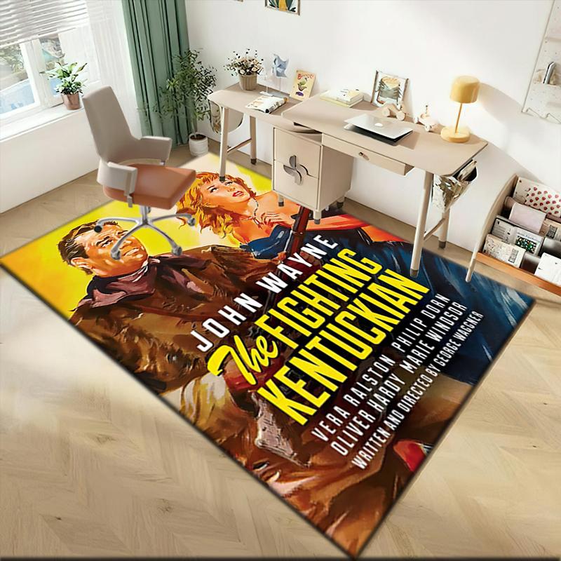 1pc John Wayne and the Western Cowgirl Carpet Rug for Living Room Bedroom Home Sofa Decoration,Kids play Non-slip Floor Mat