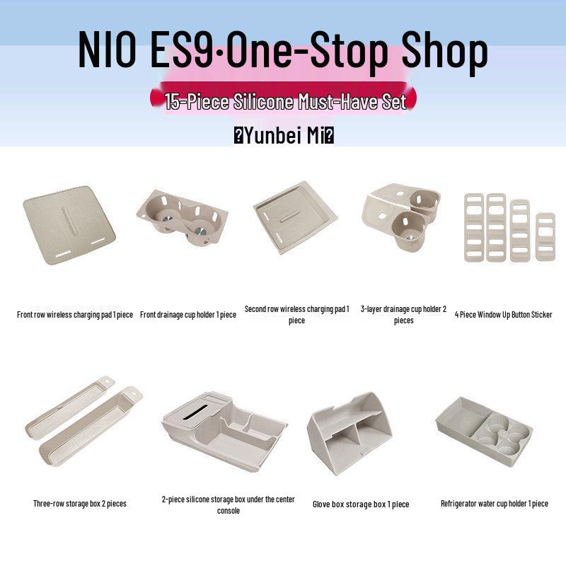 NIO ES9 Center Console Silicone Protective Pad & Interior Accessories Set