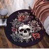 Skull Gothic  Circular Rug Office Decorative Carpet For Living Room Bedroom Door Mat Floor Rug Computer Chair Area Rug Viking Theme Decor