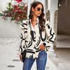 Long Sleeve Shirt Women's Spring Summer Lapel Neck Loose Print Top