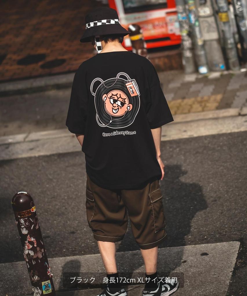 IMPROMES Casual SIDEWAYSTANCE Short Sleeve Record Print T-Shirt, Men's, White